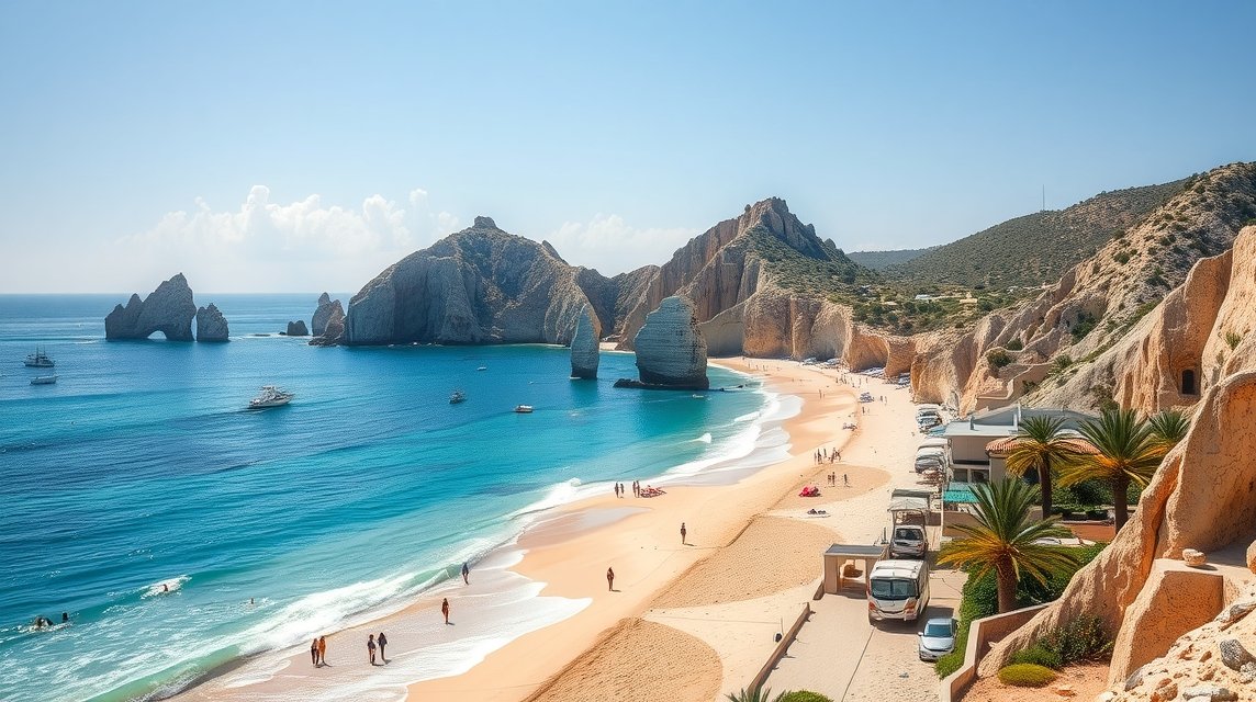 Cabo San Lucas gyönyörű tengerpartja és sziklái