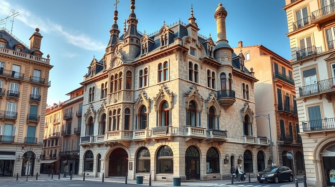 A Casa Botines épülete León városában, modernista stílusban