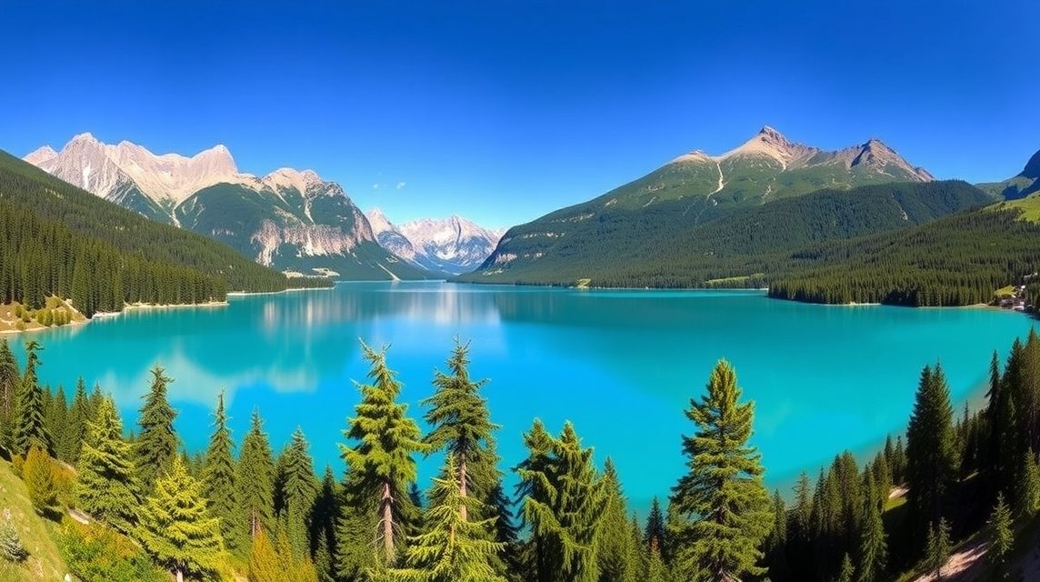 Caumasee, a gyönyörű türkizkék tó Flimsben, Svájcban.