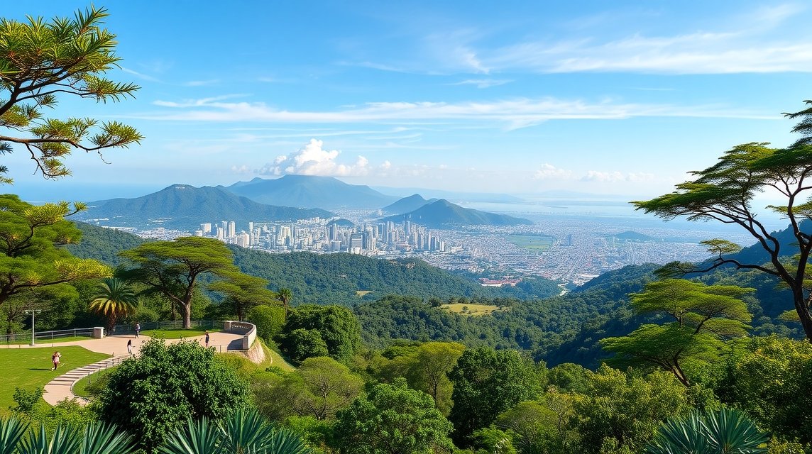 Panoráma a Chipinque Ökológiai Parkból Monterrey városára