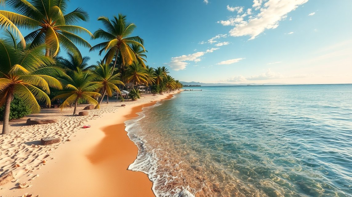 Conchas Chinas strandja kristálytiszta vízzel és pálmafákkal