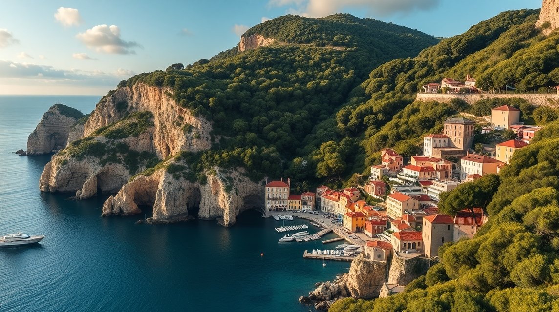 Gyönyörű tengerparti falucska a Costa Braván, Cadaqués közelében.