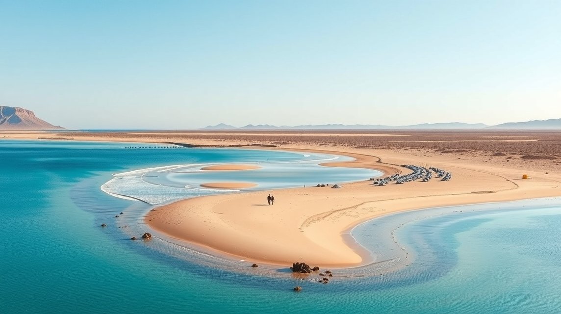 Történeti lagúnák Costa Calma, Fuerteventura gyönyörű táján.
