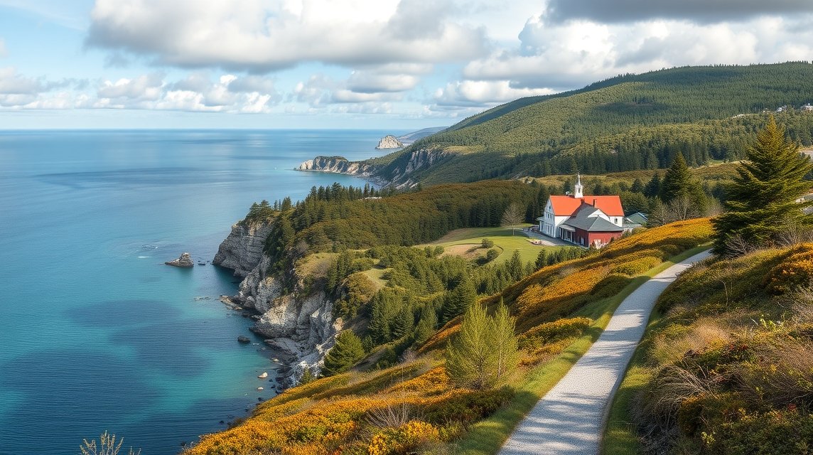 Gyönyörű tengerparti kilátás a Csendőr-ösvényen, Dánia