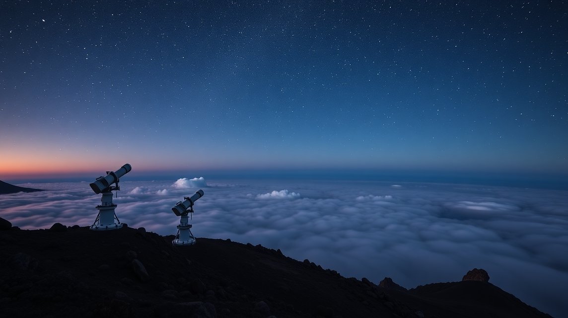 Távcsövek a csillagvizsgáláshoz La Palmán, felhők fölött