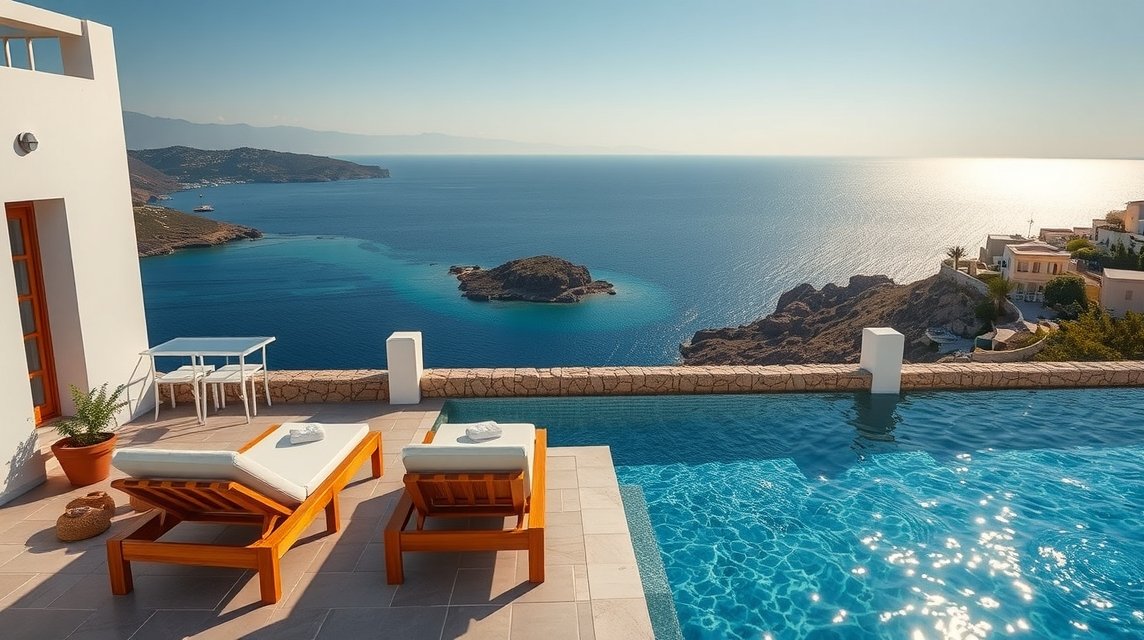 Luxus ház medencével Eloundában, gyönyörű kilátással Spinalonga szigetére.