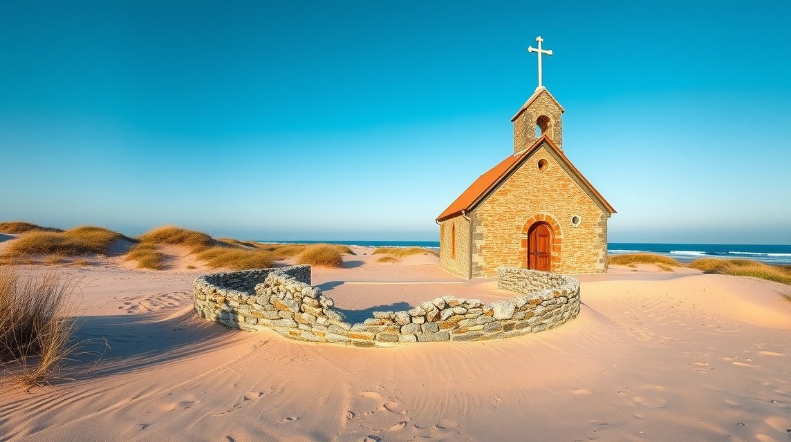 Eltemetett Templom Skagenben, tengerparti dűnék között