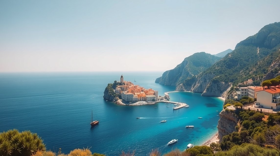 Eze-sur-Mer festői tengerparti látvány Franciaországban