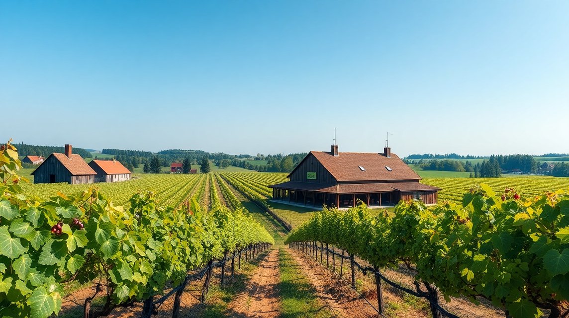 A Dyrehøj Vingård szőlőültetvénye Kalundborgban, Dánia