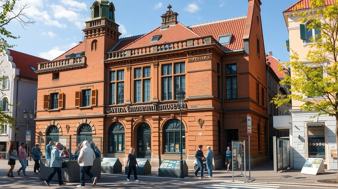 A Slagelse Múzeum épülete a város belvárosában, Dánia