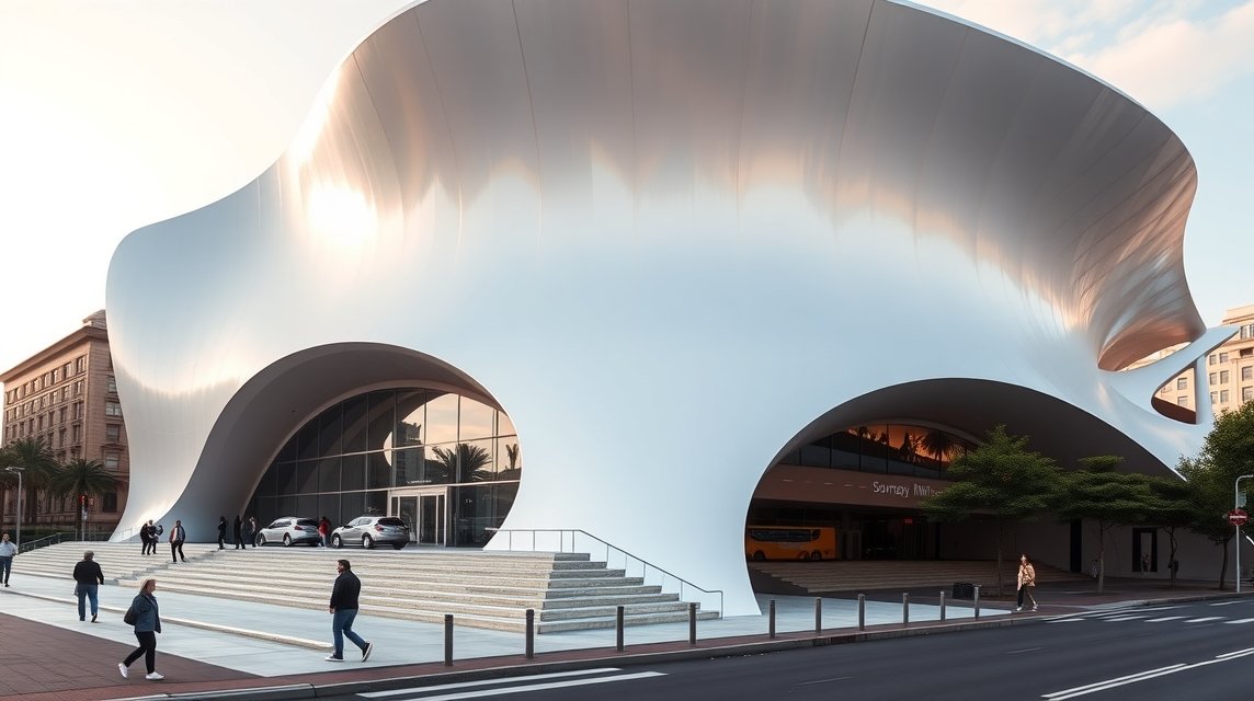 A futurisztikus Soumaya Múzeum épülete Mexikóvárosban.