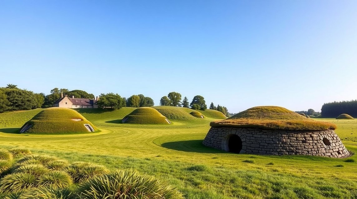 Asdal Voldsted középkori sáncai Hirtshalsban, zöld dombok és természet