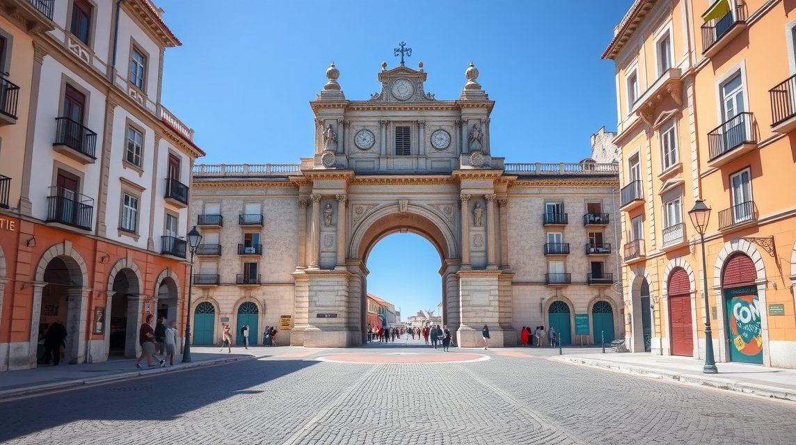 Coimbra látnivalók - Arco de Almedina városkapu 1 A gyönyörű Arco de Almedina városkapu Coimbra belvárosában.