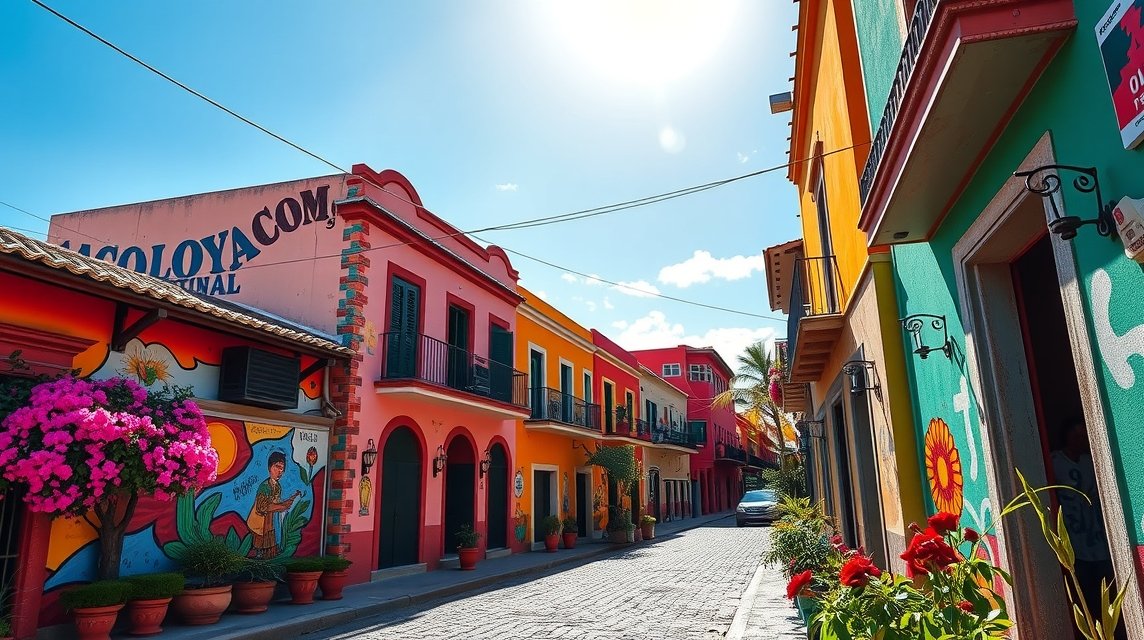 Színes utcák Jalatlaco negyedben Oaxacában