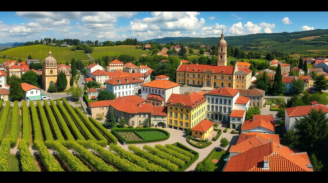 Lamego borászat panoráma a dűlők között Portugáliában
