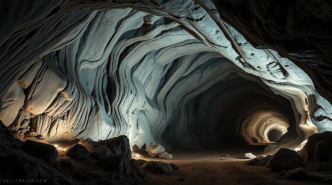 Mønsted mészkőbányák misztikus alagútja Dánia