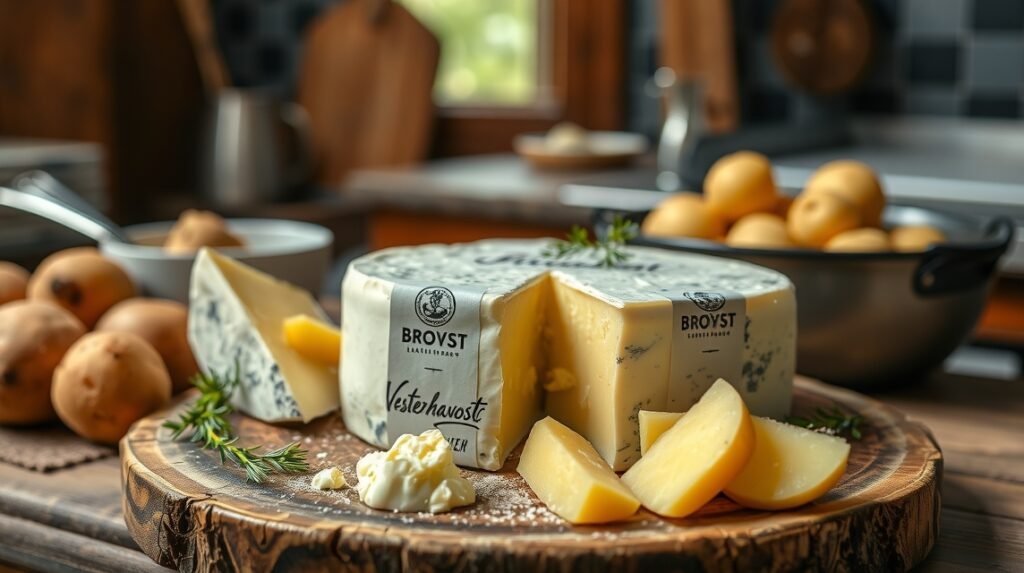 A Vesterhavsost sajt és helyi burgonya Brovst gasztronómiában
