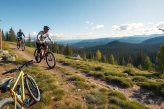 Hegyi kerékpározás a Svinkløv ültetvény közelében