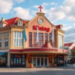 A Kalundborg-i Kino Den Blå Engel mozi épülete külső nézetből