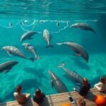 Disznódelfinek úsznak a Fjord&Bælt központban Kertemindében.