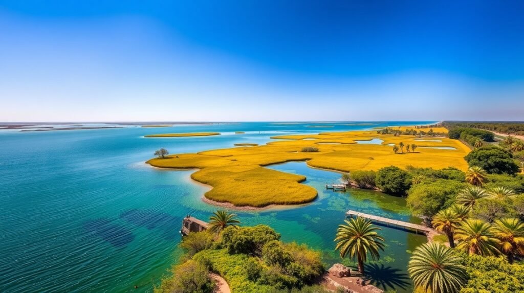 Kristálytiszta lagúnák a Ria Formosa Természeti Parkban Faron