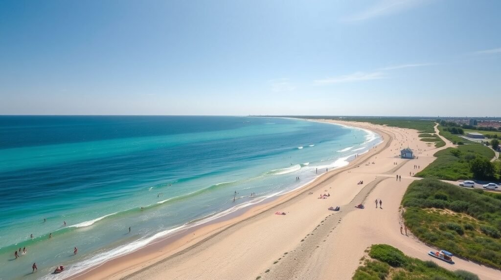 A gyönyörű Nordstranden strand Kertemindében, Dánia.
