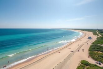 A gyönyörű Nordstranden strand Kertemindében, Dánia.