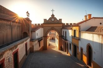 Faro látnivalói - Óvárosi kapu naplementében