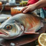 Friss lepényhal készítése Kerteminde kikötőjében