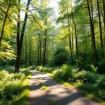 Csendes ösvény a Gribskov erdőben Hillerød közelében