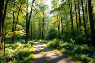 Csendes ösvény a Gribskov erdőben Hillerød közelében