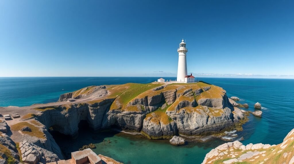 Hirtshals világítótorony és az Északi-tenger panorámája
