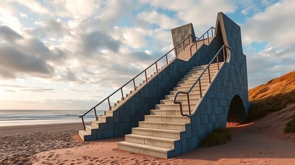 Hirtshals-i Lépcső (Trappen) a szabadban, tengerre néző kilátással
