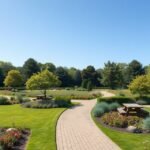Hirtshals Folkeparken zöldövezete, békés park zöld tájjal.