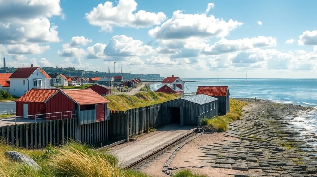 Hirtshals tengerparti táj Dánia gyönyörű időjárásban