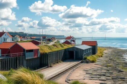 Hirtshals tengerparti táj Dánia gyönyörű időjárásban