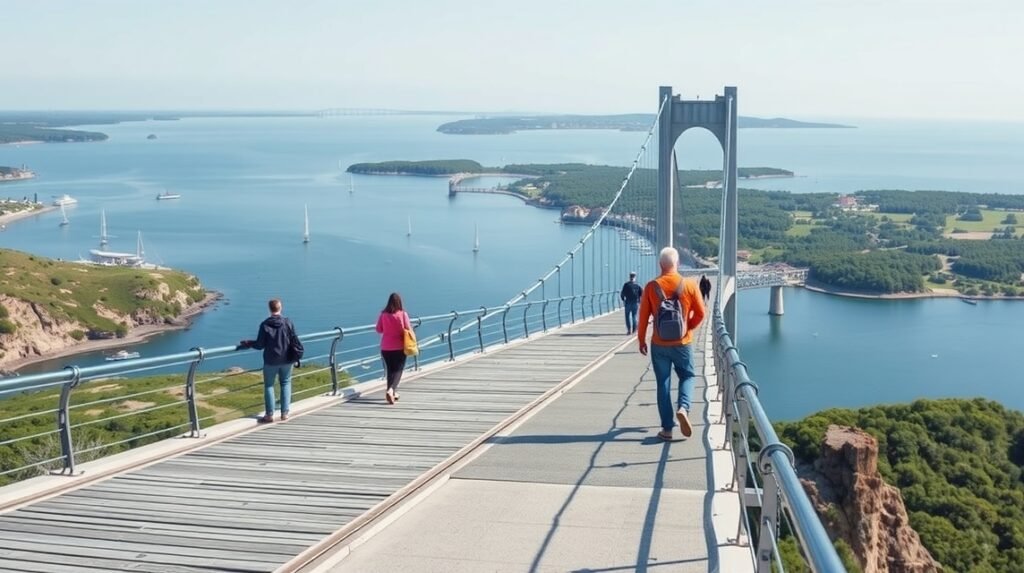 Hídjárás a Kis-Bælt felett Middelfart városánál