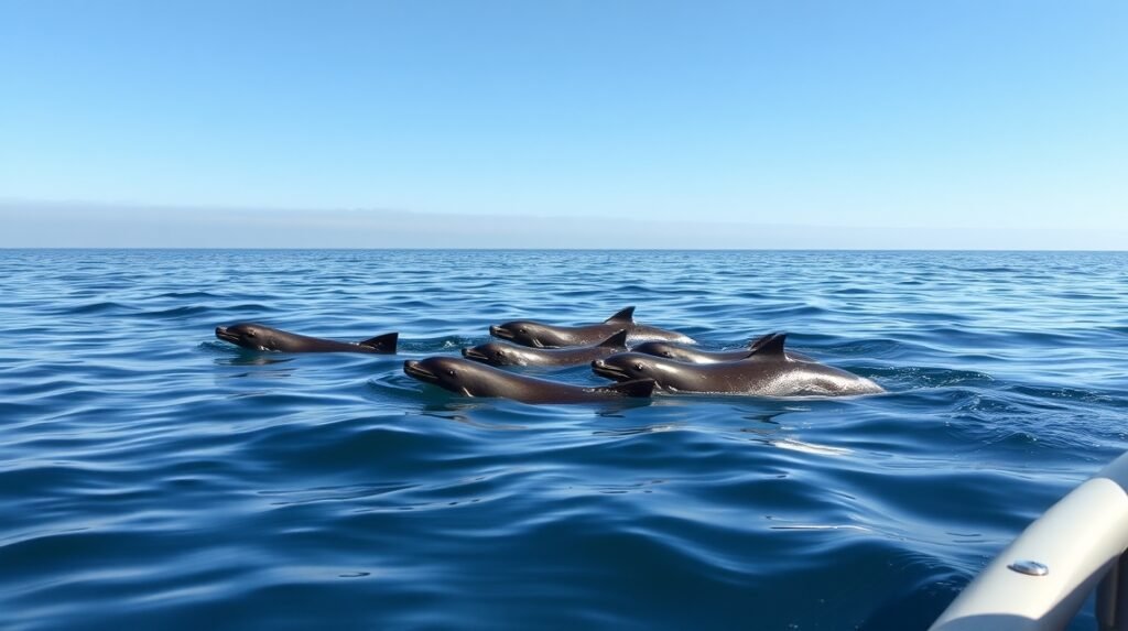 Disznódelfinek a Lillebælt vízében Middelfart közelében.