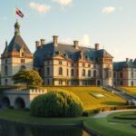 Schackenborg kastély Møgeltønderben, Dánia gyönyörű tájban.