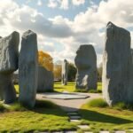 A Guldhorn-kövek emlékműve Møgeltønderben, Dánia.