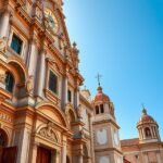 A Carmo-templom barokk homlokzata Faro városában, Portugáliában.