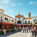 Forgatag a Mercado Municipal piacon Faroban, helyi termékekkel