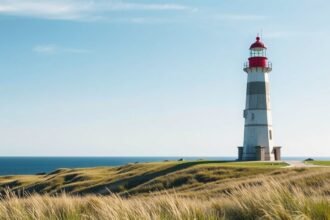 A Vippefyret, billenő világítótorony Skagenben, Dánia.