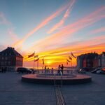 Naplemente Solnedgangspladsen téren Skagenben Dánia