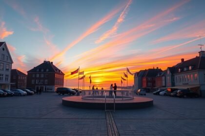 Naplemente Solnedgangspladsen téren Skagenben Dánia
