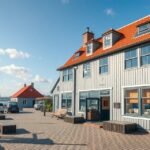 Kystmuseet épülete Skagenben, Dánia partvidékén.