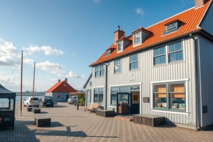 Kystmuseet épülete Skagenben, Dánia partvidékén.