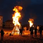 Szent Iván-éj máglyái Skagen partján, dán nyári ünnep