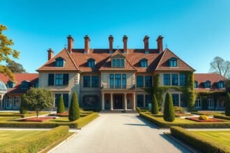 Skive Staarup Hovedgaard udvarház gyönyörű épülete és kertrészletei.