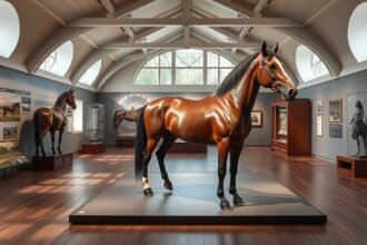 Tarok, a híres dán ló, a Skive Tarok Múzeumban kiállítva.